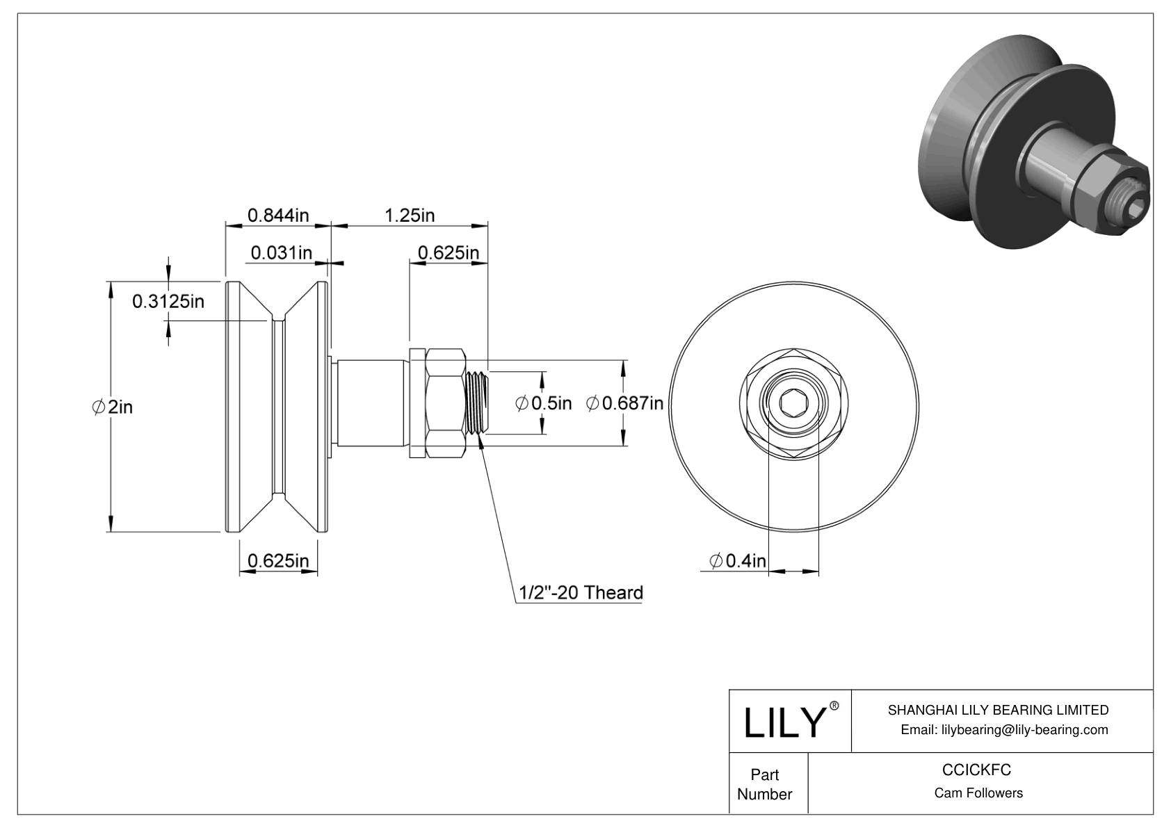 2282k52-eccentric-stud-cam-follower-lily-bearing