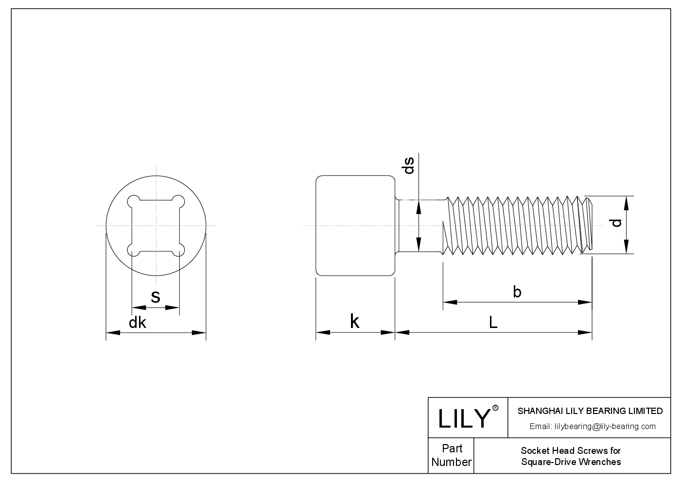 90340A123 Socket Head Screws For Square Drive Wrenches LILY Bearing 90340a123-socket-head-screws-for-square-drive-wrenches-lily-bearing