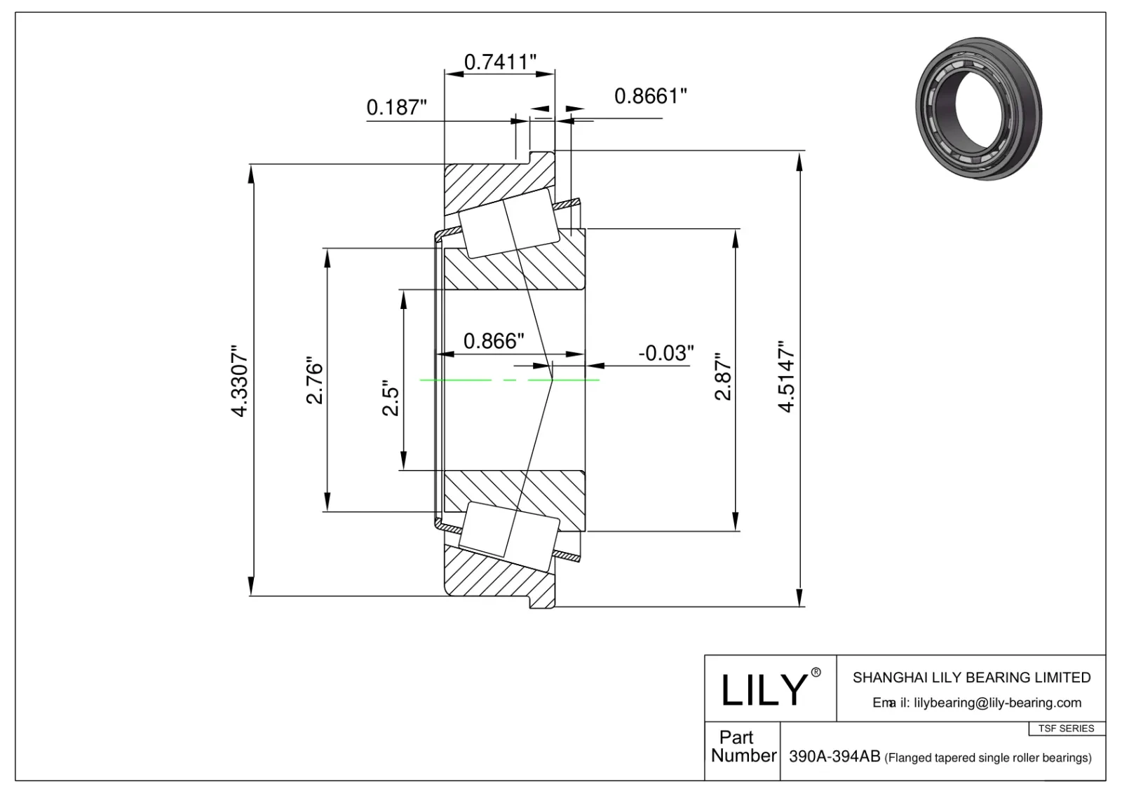 390A-394AB | TSF (Single Row Tapered Roller Bearings with Flange ...